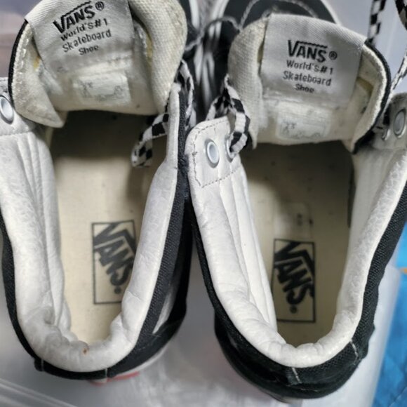 VANS Sk8Hi Black and Whit Checks Laces Platform Kids  2.5 - Picture 7 of 8